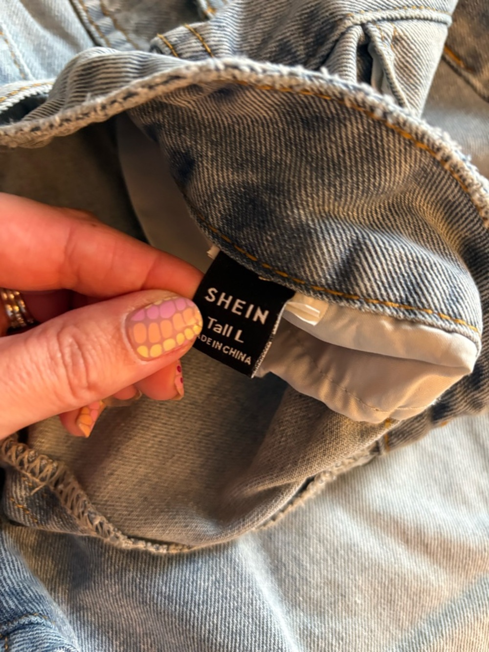 SHEIN Washed Light Blue Denim Jacket - Tall